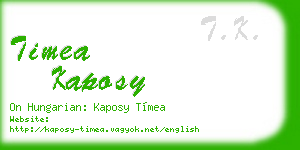 timea kaposy business card