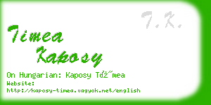 timea kaposy business card